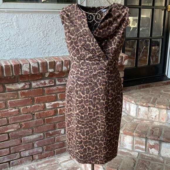 EUC Charter Club Cheetah Print Fully lined Dress Size 6 - Picture 1 of 13